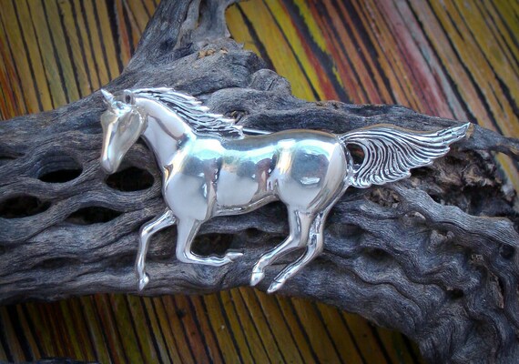 Navajo Native American Horse Pin Western Cowboy Glenn Sandoval GS Estate Find