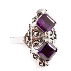 Vintage Sterling Silver Amethyst Ring size 6.25 or 6.5