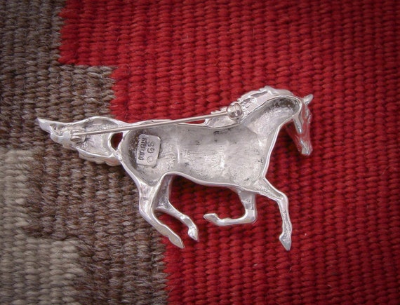 Navajo Native American Horse Pin Western Cowboy Glenn Sandoval GS Estate Find