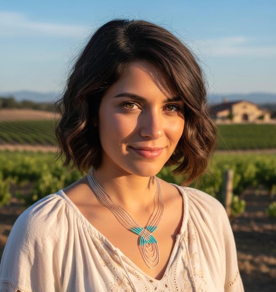 Liquid Silver 5 Strand Turquoise Necklace