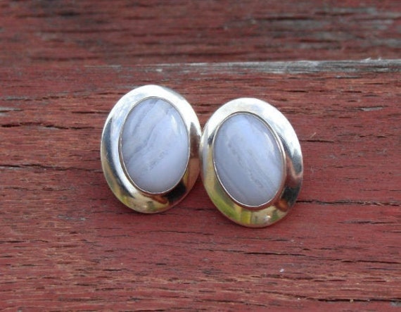 Vintage Navajo Crazy Lace Agate Post Earrings, Native American Handmade Indian Jewelry, s