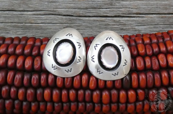Native American Mussel Shell 925 Sterling Silver Shadow Box Earrings For Women Gift For Her