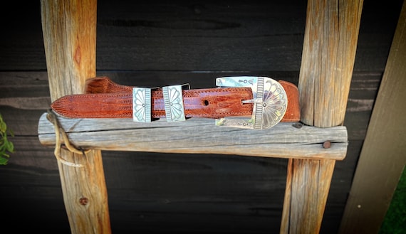 Handmade Exotic Leather Men's Ranger Belt, Custom Belt For Men