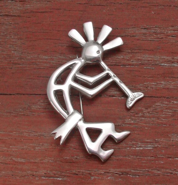Kokopelli Pin Navajo Sterling Silver Brooch Gift For Women