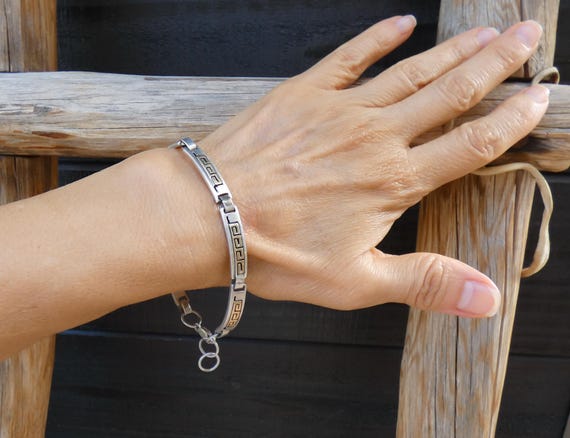 14k Gold Silver Link Bracelet, Women's Native American Gift For Her