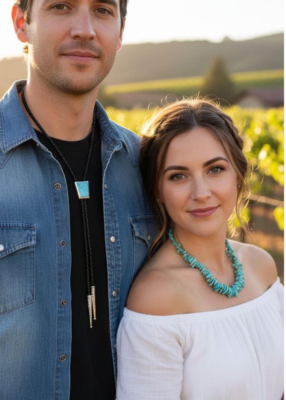 Zuni Turquoise Bolo Tie: Native American Sterling Silver Unisex Channel Inlay Bolo Tie