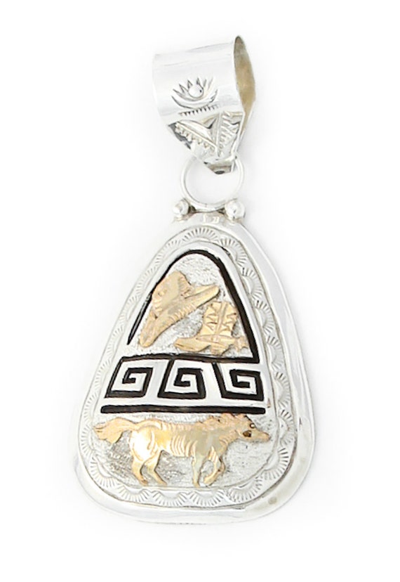 Navajo Gold Sterling Silver Horse Pendant, Native… - image 2