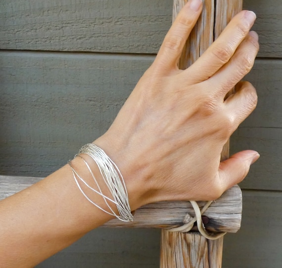 Liquid Silver 20 Strands Bead Bracelet For Women