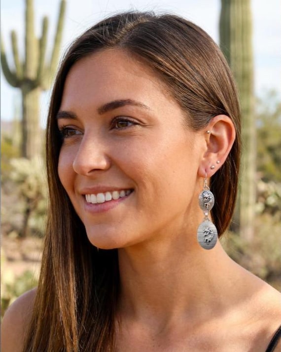 Navajo Kokopelli Dangle Earrings: Vintage Sterling Silver Native American Dangles For Women