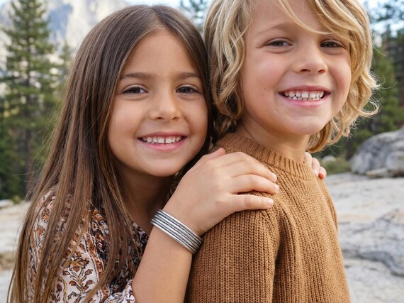 Handcrafted Sterling Silver Baby Bracelet: Navajo Rope Toddler Small Child Cuff By Tahe Family