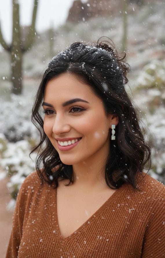 Opal Inlay Dangle Earrings: 925 Sterling Silver O… - image 2