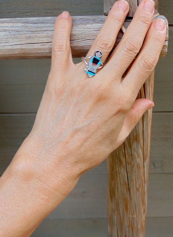 Native American Zuni Maiden Vintage Ring Size 6.75 Teresa Waseta, Handmade Jewelry For Her