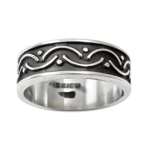 Unisex Sterling Silver Stacking Wedding Band Ring Size 8.5, Made In Mexico