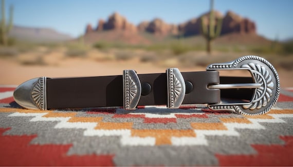 Navajo Sterling Silver Ranger Buckle Set, Native American Indian Jewelry