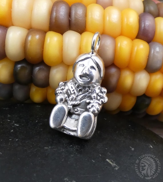 Native American Navajo Small Sterling Silver Storyteller Pendant