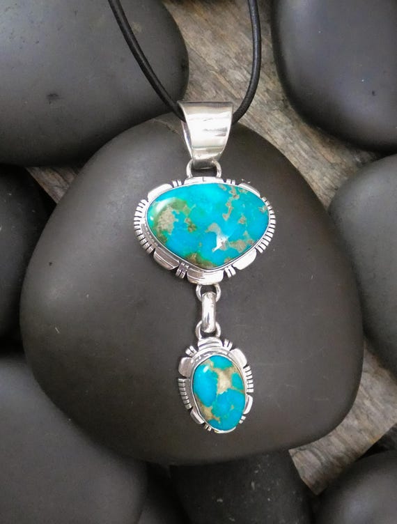 Navajo Sterling Silver Turquoise Pendant