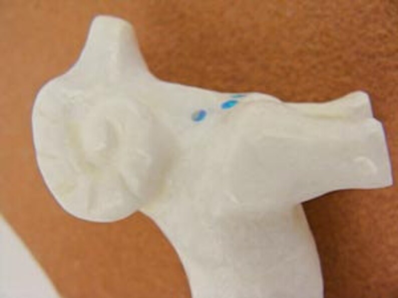 Native American Zuni Delbert Seciwa white Marble Ram Fetish Carving
