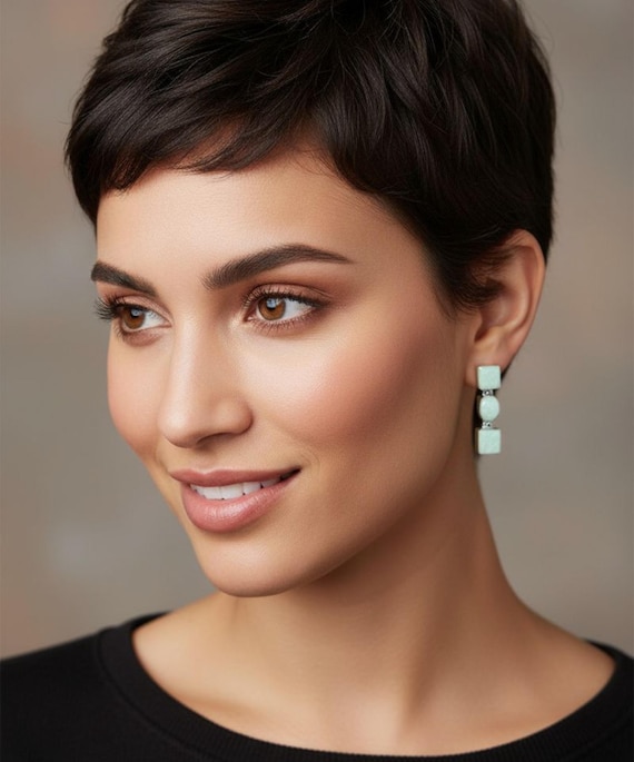 Opal Inlay Dangle Earrings: 925 Sterling Silver O… - image 3