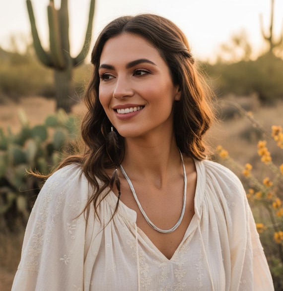 Liquid Silver Necklace 18 & 24 Inch, 10 Strand Bead Necklace