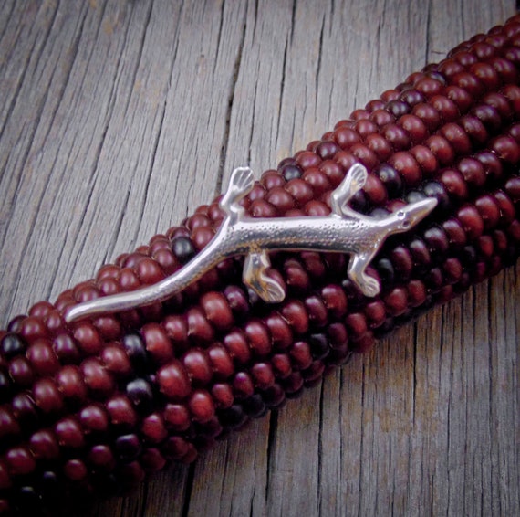 Native American Handmade Vintage Sterling Silver Gecko Brooch Pin