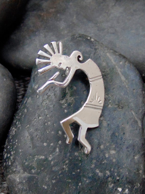 Native American Navajo Sterling Silver Kokopelli Pendant, Flute Player Pendant, Flute Player Gift, Handmade Gifts