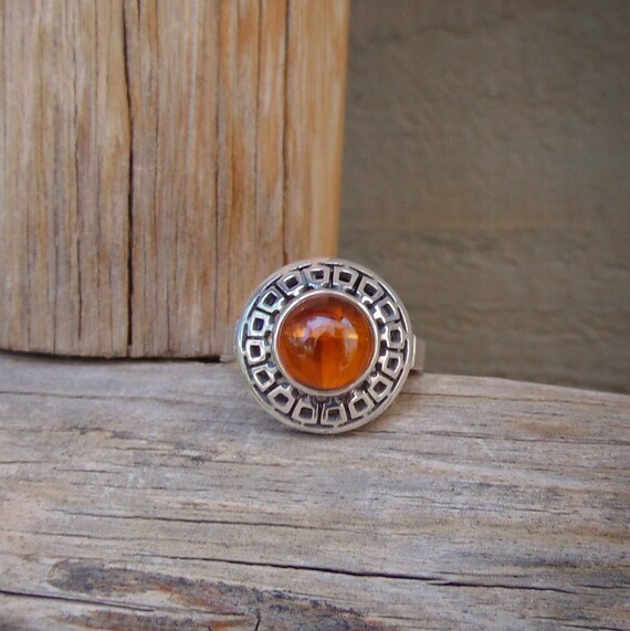 Sterling Silver Tree Sap Ring Size 7 For Women, Handmade Jewelry Gift