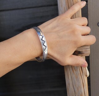 Bracciale Boho In Argento Sterling 925 Con Turchese Naturale – Regolabile 6,5-7,5 Pollici, Gioiello Etnico Donna, Con Panno E Portagioie