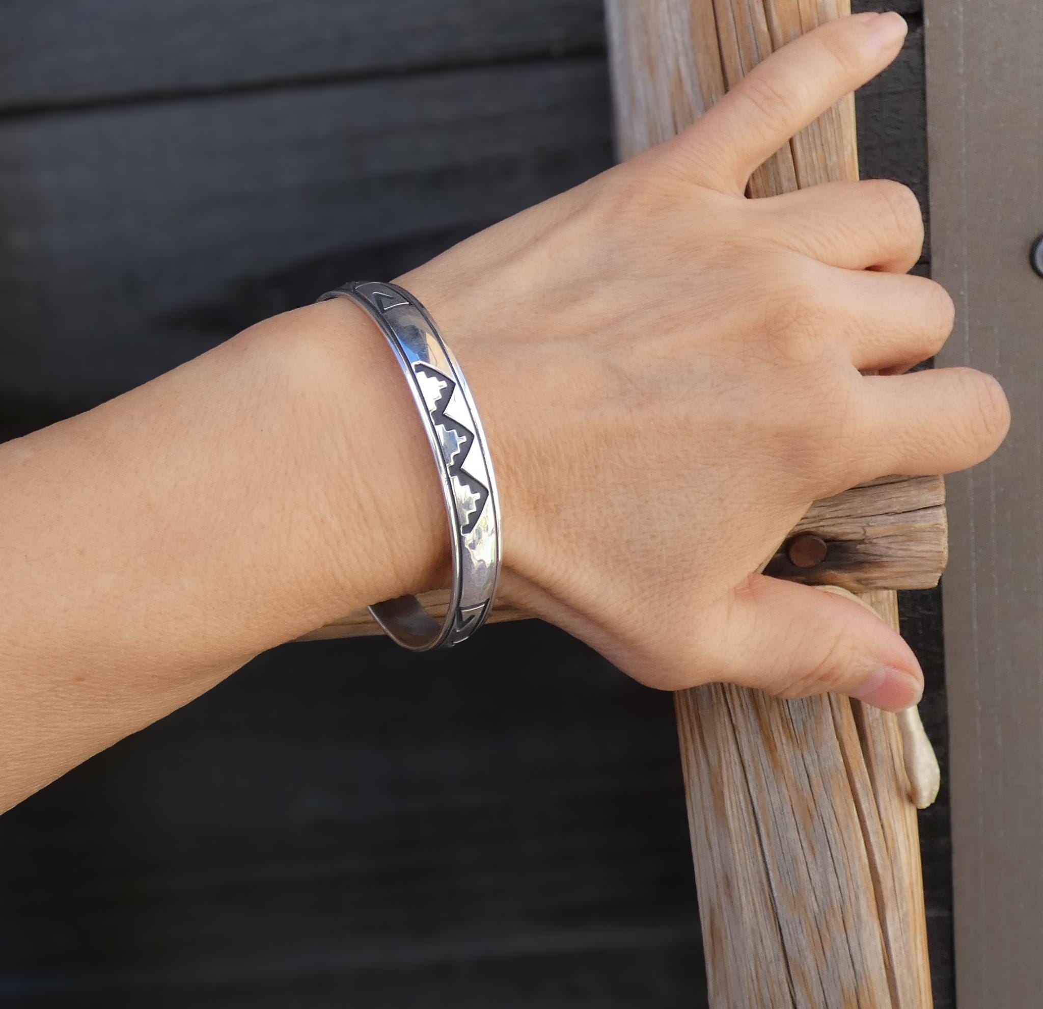 Bracciale Boho In Argento Sterling 925 Con Turchese Naturale – Regolabile 6,5-7,5 Pollici, Gioiello Etnico Donna, Con Panno E Portagioie