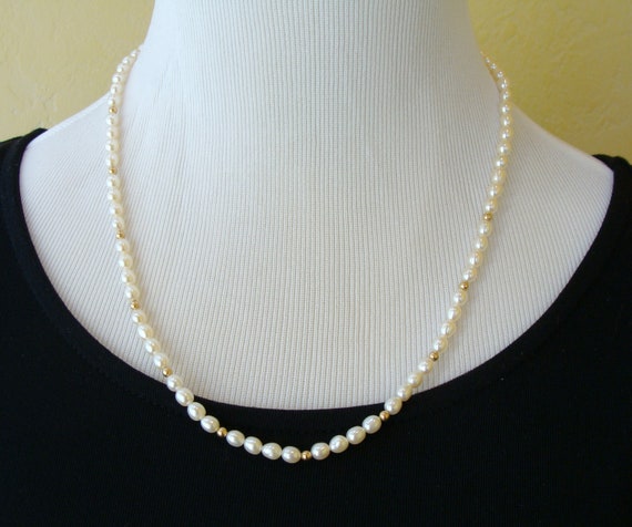 Pearl Necklace, Freshwater Pearl Necklace, Vintage