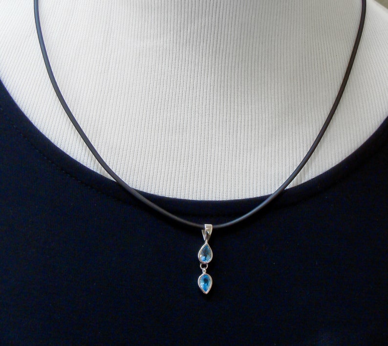 Handcrafted Sterling Silver Topaz Dangle Pendant