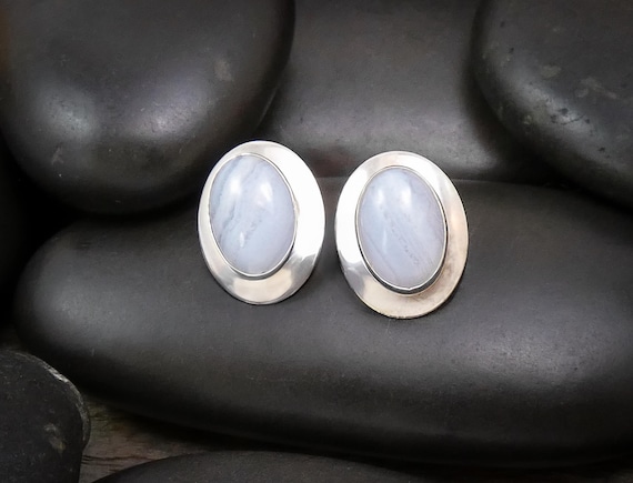 Sterling Silver Navajo Crazy Lace Agate Post Earrings For Women, Gift For Her
