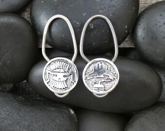 Portachiavi con stivale da cowboy in argento sterling NAVAJO dei nativi americani degli anni '90 - Italia