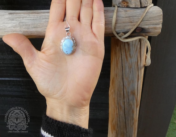 Navajo Sterling Silver Golden Hill Turquoise Pendant & Chain, Gift For Mom