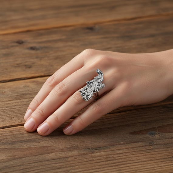 Native American Ring: Vintage Navajo Sterling Silver Kachina Ring Size 6.25 By Richard Jim