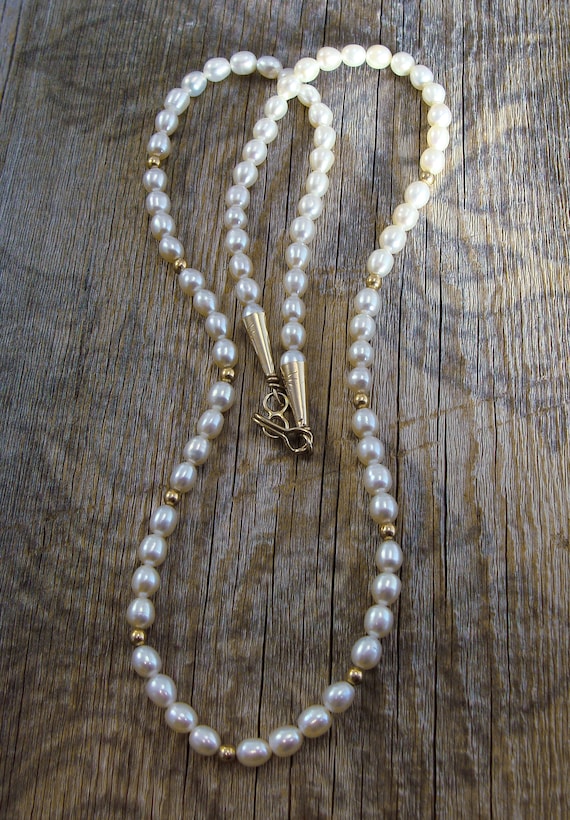 Pearl Necklace, Freshwater Pearl Necklace, Vintag… - image 2