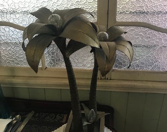 Maison Jansen messing palmboomlamp – Franse verlichting jaren 60