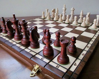 Brand New Hand Crafted Wooden Chess Set Tournament1 Weighted Pieces