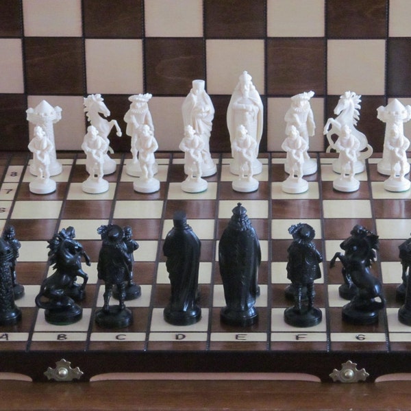 Brand New  Medieval Design Chess Set Great Board