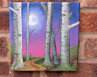 Original Acrylgemälde - Birkenwald