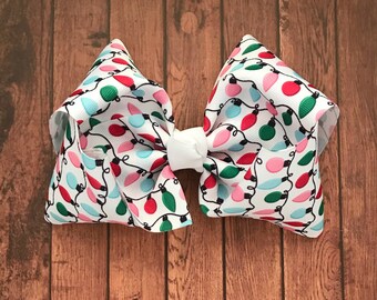 Christmas lights hairbow, Christmas lights bow, Christmas bow, Christmas hairbow
