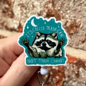 Raccoon badge reel, id holder, funny badge reel, badge reel, nurse badge reel, teacher badge reel