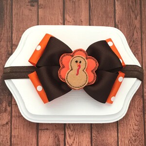 Thanksgiving headband, Thanksgiving bow, turkey bow, turkey headband