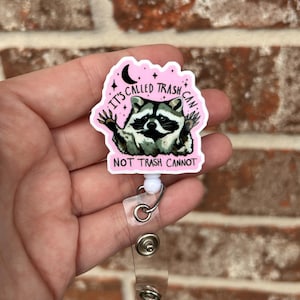 Raccoon badge reel, id holder, funny badge reel, badge reel, nurse badge reel, teacher badge reel