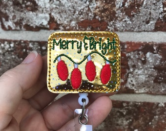 Christmas badge reel, nurse badge reel, teacher badge reel