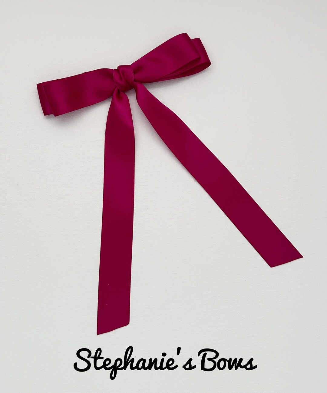 Long Tail Bow, Raspberry Bow, Satin Bow, Boutique Bow, Teen Bow - Etsy