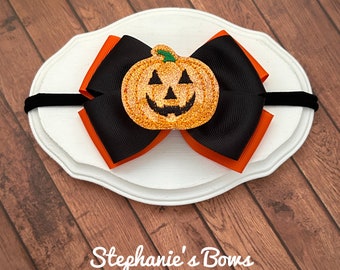 Halloween headband, Halloween bow, halloween bow, halloween headband