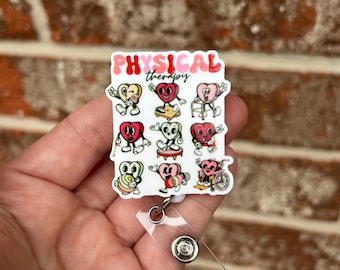Physical Therapy valentines badge reel, physical therapy badge reel, pt badge reel