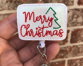 Christmas badge reel, nurse badge reel, teacher badge reel