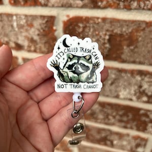 Raccoon badge reel, id holder, funny badge reel, badge reel, nurse badge reel, teacher badge reel