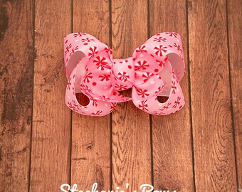 Peppermint bow, Pink Christmas bow, Christmas bow, Christmas peppermint candy bow